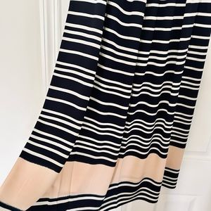 Rachel Skirt- Size XL -NavyBeige Stripes/Peach Band Near-Elastic Waist